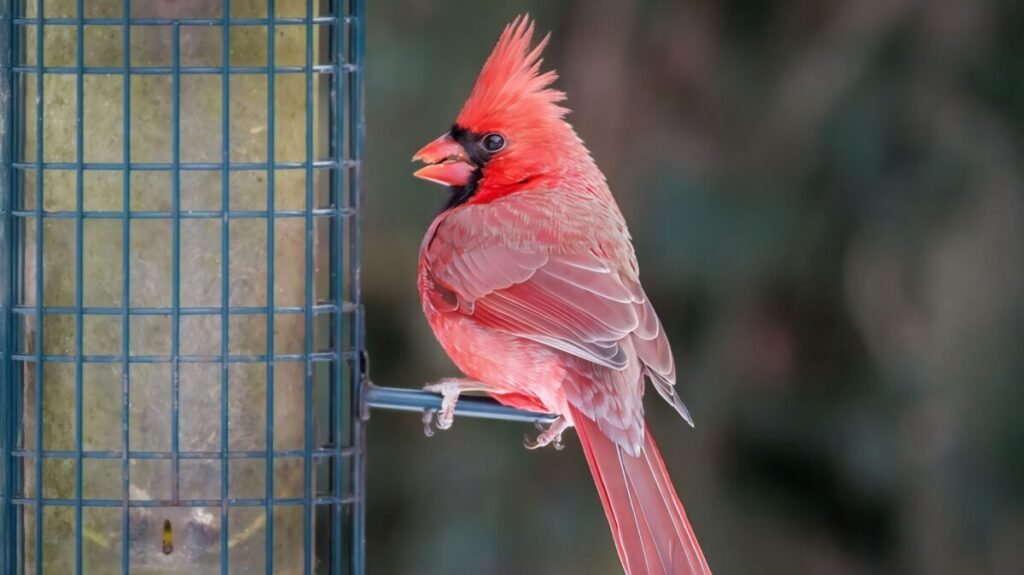 Northern cardinal perched in a Florida backyard